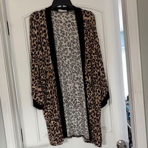Leopard Print Open Front Cardigan
